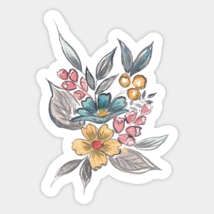 Silver flower arragement Sticker